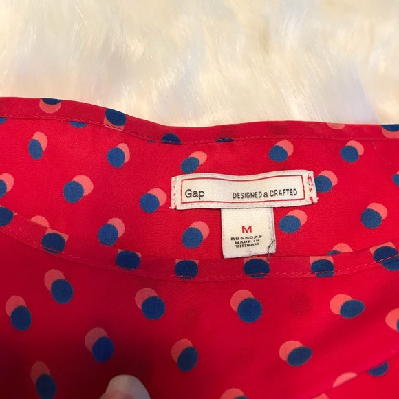 Gap Red, Blue, and Orange Polka Dot Blouse - Picture 7 of 8